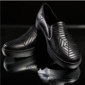 Black Spiderweb goth Quilted Slip-On Sneakers for Women